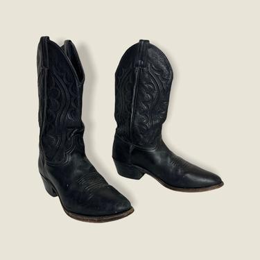 Vintage ABILENE Black Cowboy Boots ~ 10 D ~ Western / Rockabilly / Ranch Wear ~ Made in USA 