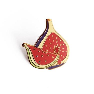 Fig Enamel Pin - Fruit Produce Lapel Pin  // Hard Enamel Pin, Cloisonn, Pin Badge 