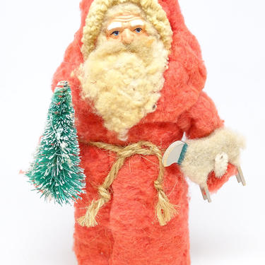Vintage Hand Made Original Belsnickle Santa with Sheep &amp; Christmas Tree, 1990 by Connie Krizner 