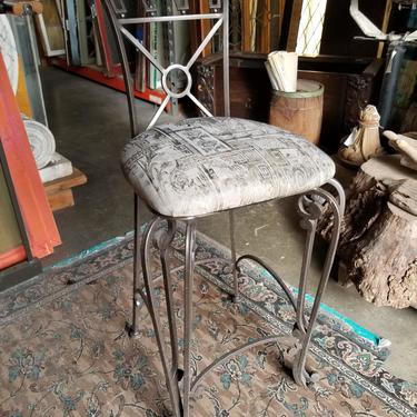 Heavy Wrought Iron Bar Height Chair