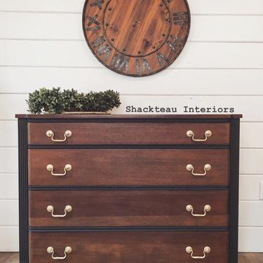 Antique Mahogany Two Toned Chest