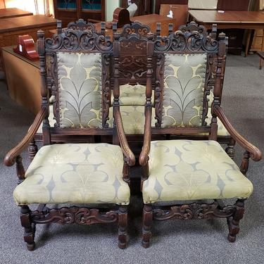 Item #CSN3 Set of Eight Jacobean Style Dining Chairs c.1920s