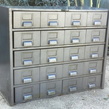 Vintage 20 drawer industrial metal cabinet