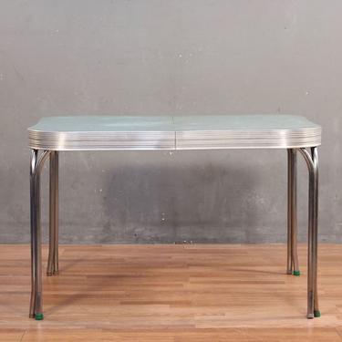 Atomic Teal Formica &amp; Chrome Kitchen Table – ONLINE ONLY