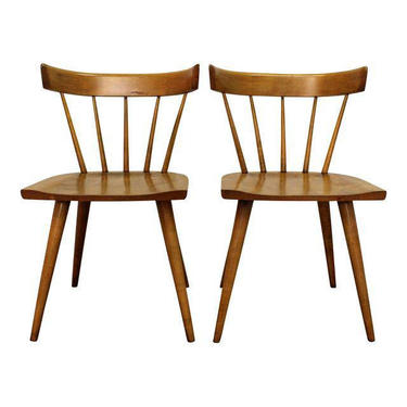 Mid-Century Chairs Danish Modern Paul McCobb Spindle Back Side Dining Chairs-PAIR 