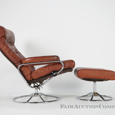Leather Stressless Reclining Chair with Ottoman