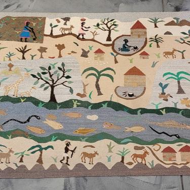 South African Scenic Textile Tapestry  Rug 