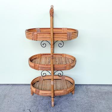 Three Tier Bamboo Side Table