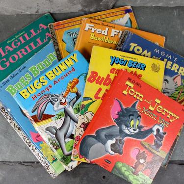 TOON CLASSICS! Set of 8 Favorite 1950/60s Chidlren's Books featuring Bugs Bunny, Tom & Jerry, Yogi Bear, The Flintstones, Magilla Gorilla 