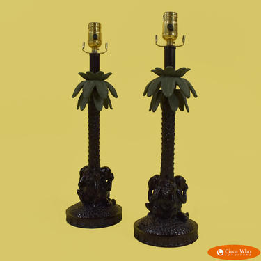 Pair of Monkey Faces Table Lamps