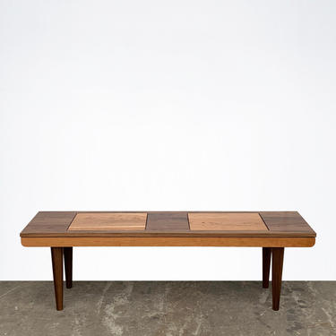 Modern Bench / Coffee Table - Walnut and Cherry - Mid Century Modern 