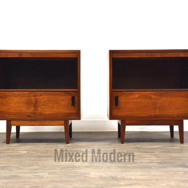 Founders Walnut Nightstands - A Pair 