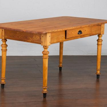 Antique Country French Provincial Farmhouse Pine Dining Table 