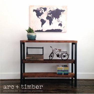 The &quot;Madison&quot;  Bookshelf - Reclaimed Wood & Steel - Multiple Sizes Available 