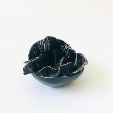 Vintage Flower Shaped Studio Pottery Bowl 