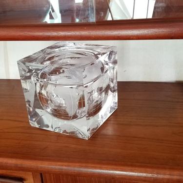 Italian Alessandro Albrizzi Lucite Ice Bucket With World Etched . 