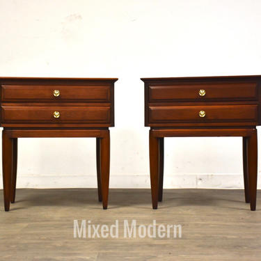 Solid Cherry Nightstands by Willett - A Pair 