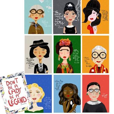 Set of 10 Iconic Cartoon Girls | Sale! | Snail Mail | Cubicle Decor 