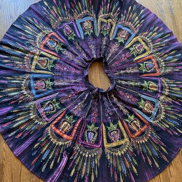 1950s Mexican Hand Painted Circle Skirt Tipicano 