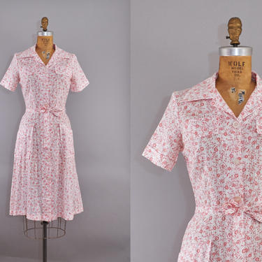 60s Pink Floral Summer Dress 