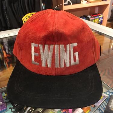 Vintage 90s EWING strapback suede DEADSTOCK hat snapback sneakers rare 33 next sports inc 