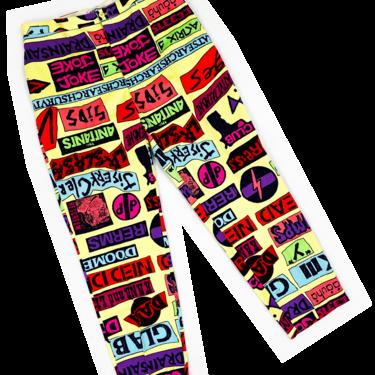 Stephen Sprouse 1988 punk rock sticker print pants