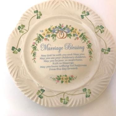 Belleek Marriage Blessing Fine China Plate Bridal Wedding Gift Made Ireland 