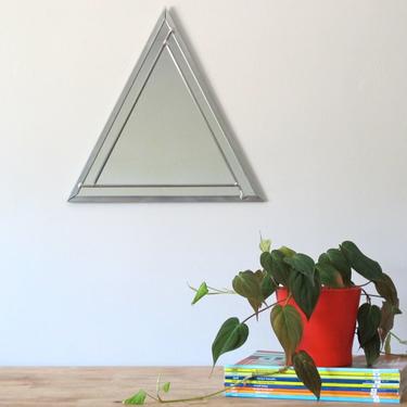 Triangle Wall Mirror Geometric / Handmade Wall Mirror Triangle Shaped Mirror Pyramid Art 