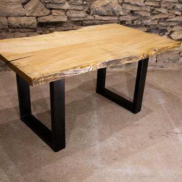 The Mill - Live Edge Slab Table With Industrial Base 