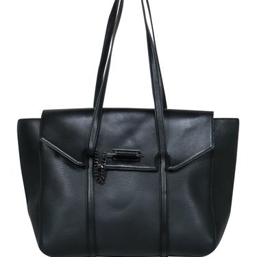 Mackage - Black Pebbled Leather Tote w/ Arrow Clasp