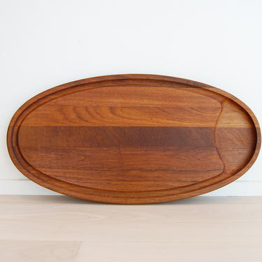 Vintage Dansk 23&amp;quot; Oval Serving Teak Tray Made in Malaysia 