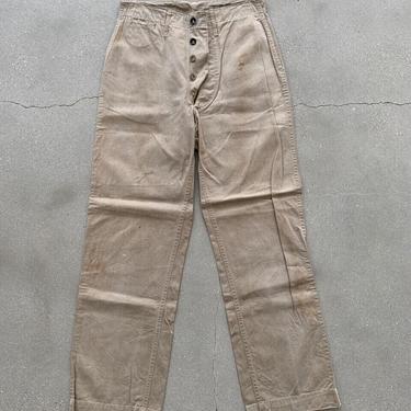 Vintage 31 x 31 Pre war ww2 Early USMC Khaki Trousers Pants | 30s military | marines 