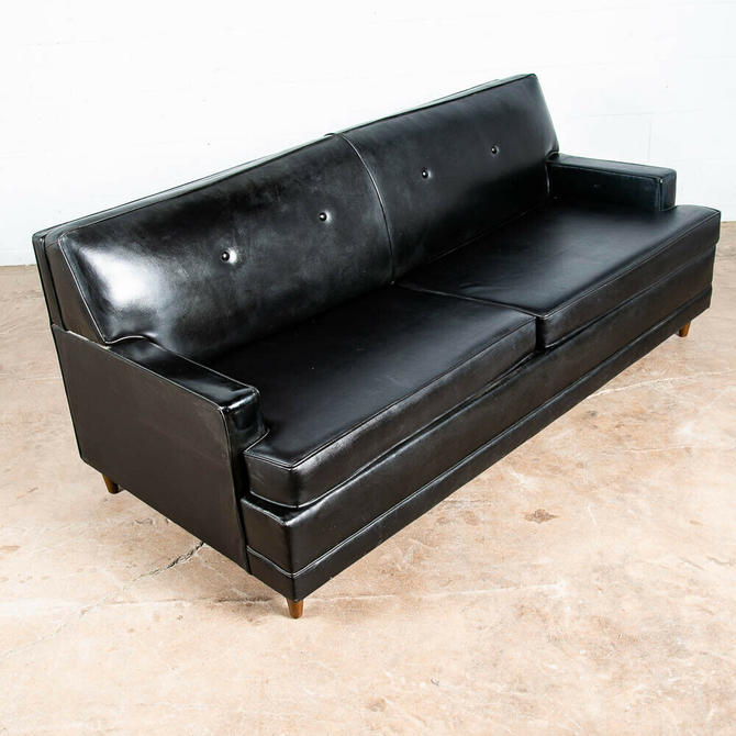 Mid Century Modern Sofa Couch 2 Seat, Simmons Leather Sleeper Sofa