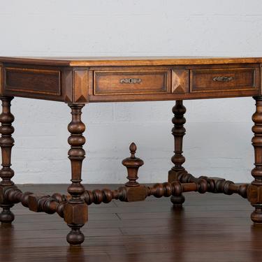 19th Century Country French Louis XIV Provincial Oak Writing Desk 