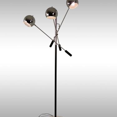 Triennale Chrome Floor Lamp by Robert Sonneman, Circa Early 1970s - *Please ask for a shipping quote before you buy. 
