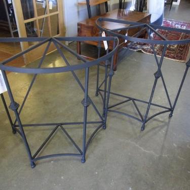 PAIR OF CUSTOM WROUGHT IRON CONSOLES PRICED SEPARATELY