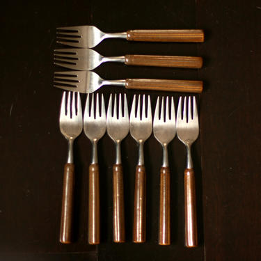 vintage George Briard MCM forks/set of 9/mid century flatware 