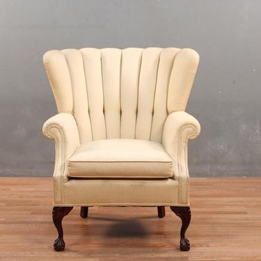 Scalloped Cream Wingback Chair – ONLINE ONLY