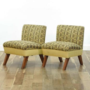 Pair Of Mid Century Modern Slipper Chairs W 