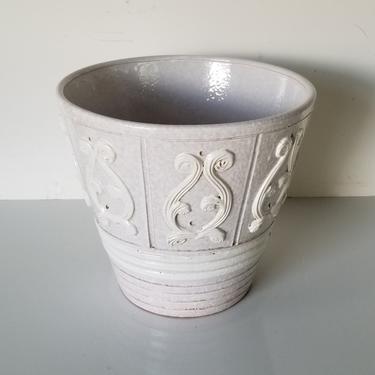 Vintage Italian White Glaze Pottery Planter Pot 