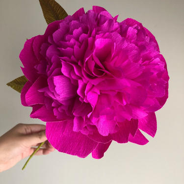 Crepe Paper Bomb Peony -- Paper Flowers for Home Decor or Weddings 