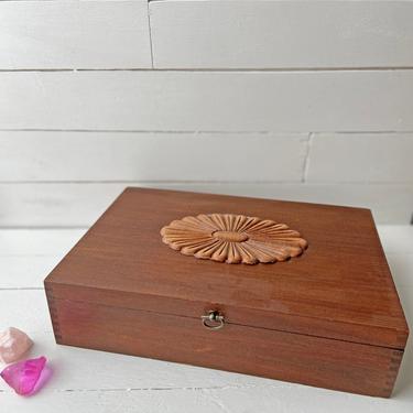 Vintage Floral Wood Box // Wood Jewelry Chest // Wood Letter Box, Secret Box // Vintage Wood Jewelry Box, Vanity Box // Perfect Gift 