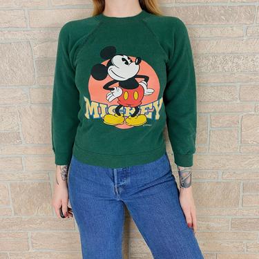 Vintage Mickey Mouse Raglan Pullover Sweatshirt 