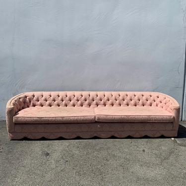 Antique Sofa Couch Tufted Vintage Hollywood Regency Loveseat Lounge Seating Settee Pink Rococo Baroque Mid Century Modern Glam Bohemian Boho 