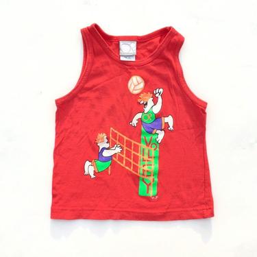Vintage 90's KIDS OP Volleyball Graphic Tank Top Sz 3T 