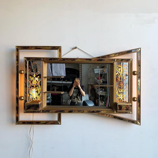 Mid Century Shadow Box Mirror From, Mirror Shadow Box With Shelves
