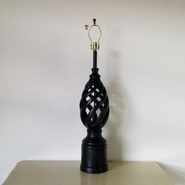 1970's Tall Vintage James Mont Style Carved Helix Table Lamp 