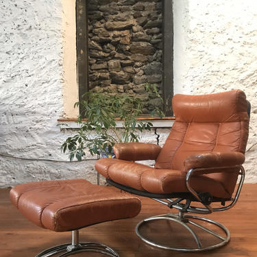 mid century lounge chair and ottoman ekornes lounge chair Scandinavian arm chair 