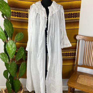 Vintage White Cotton Eyelet Nightgown Cover 