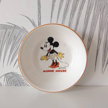 Vintage Bowl, Minnie Mouse, Walt Disney Enterprises, circa 50's 